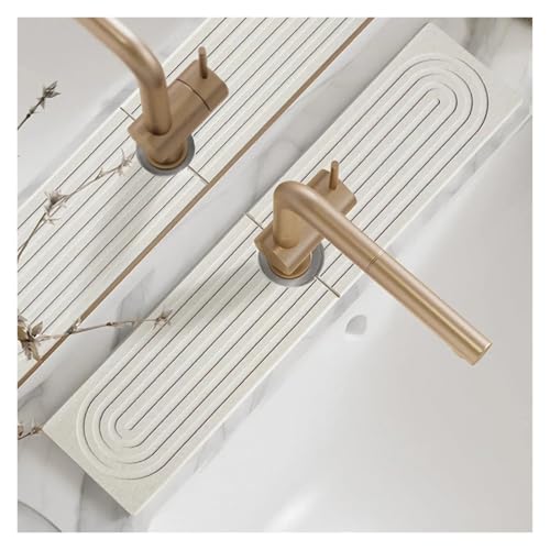 CYJOREYT Kompatibel mit Küchenspülen-Schutzmatten, Kieselgur-Schnelltrocknungsmatten for Küchentheken, super saugfähig, verhindert Feuchtigkeitsansammlungen(White) von CYJOREYT