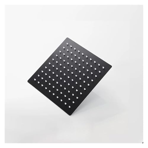 CYJOREYT Kompatibel mit runden und quadratischen Duschköpfen, Regenduschköpfe aus Edelstahl, 12/10/8/6 Zoll, ultradünn, schwarz, Regen-Badezimmer-Duschzubehör(Black) von CYJOREYT