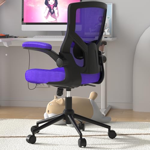 CYKOV Bürostuhl, hohe Rückenlehne, höhenverstellbar, ergonomisches Design, Bürostuhl, Chefsessel, Lendenwirbelstütze, gepolsterte Klapparmlehne, Drehstuhl von CYKOV