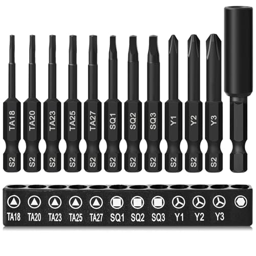 12 Stück Dreieck Schraubendreher Bits 50mm, Hex Schaft Kopf, Vierkant Bits, Tri-Wing Bit, S2 Schraubenzieher Set Mit 60mm Bit Halter 12 Stück Dreieck Schraubendreher Bits 50mm, Hex Schaft Kopf, Vierkant Bits, Tri-Wing Bit, S2 Schraubenzieher Set Mit 60mm Bit Halter von CYLBAQ