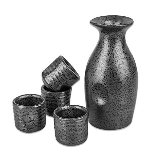 5 teilig 150ML Sake Set Handgemalte handgefertigte Keramik Porzellan japanische grüne glasierte Sake-set von CYLBAQ