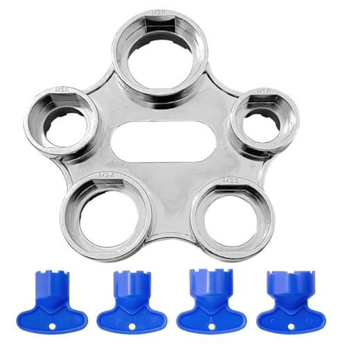 Strahlregler Serviceschlüssel, Universal Strahlregler Serviceschlüssel 10 Größen, Zinklegierung, Kunststoff WasserhäHne Strahlregler Wasserhahn Sieb Belüfter Schlüssel für M16 /M18/M20/M22/M24 /M28 von CYLBAQ