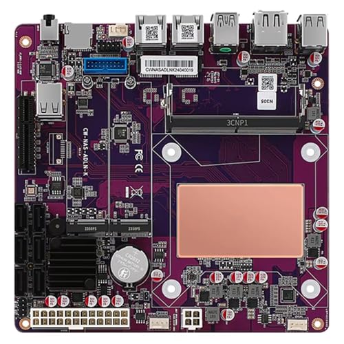 6-Bay NAS Mini ITX Motherboard,Intel N100 4C/4T,2X i226-V 2.5G LAN,2X M.2 NVMe,6X SATA3.0,1*PClE3.0 x4 Expansion Slot,HDMI+DP 4K@60Hz,16GB DDR5 RAM 512GB NVMe von CYMINILMDPC