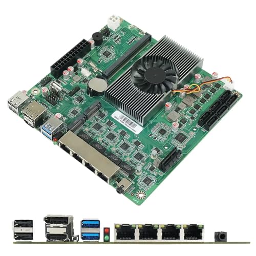 CYMINILMDPC 6-Bay NAS N100 NAS Motherboard, 6*SATA3.0,2*M.2 NVMe,Mini ITX Board für DIY NAS Server mit CPU Lüfter,Low Power Firewall/Server Board,32GB DDR5 1TB NVMe von CYMINILMDPC