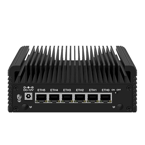 CYMINILMDPC Fanless Mini PC N100 (4C/4T 3.4GHz) 6X 2.5G LAN Dual HDMI 4K DDR5 SODIMM M.2 NVMe SSD Quiet Industrial PC,32GB DDR5 1TB,VPN Router,Support pfSense,OPNsense von CYMINILMDPC