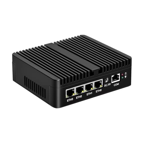 Solid Firewall Appliance Router, N6210 Lüfterloser Mini PC 4x i226-V 2.5G Soft Router Proxmox OPNsense, 4 USB, HDMI, DP, 1 RJ45 COM,sin ventilador pf2.7 aparato de cortafuegos ESXI AES-NI,Barebone Solid Firewall Appliance Router, N6210 Lüfterloser Mini PC 4x i226-V 2.5G Soft Router Proxmox OPNsense, 4 USB, HDMI, DP, 1 RJ45 COM,sin ventilador pf2.7 aparato de cortafuegos ESXI AES-NI,Barebone von CYMINILMDPC