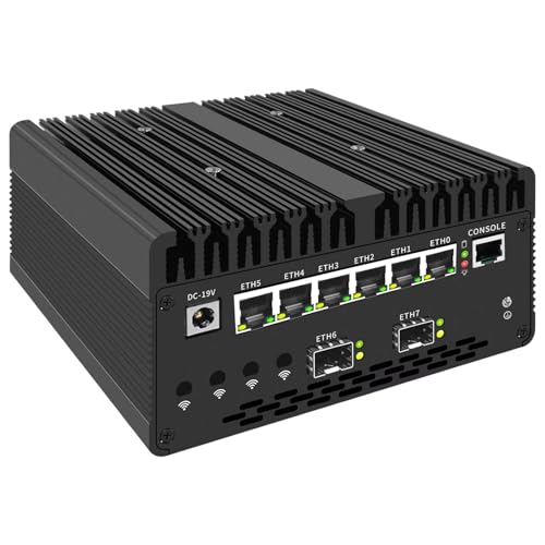 CYMINILMDPC Ultra 7 155H Mini-PC Firewall-Server Industrieller Mini PC,.6x2,5G LAN mit vPro.4x1GSFP+Thunderbolt 4,Dual DDR5 | 4G/5G Modul-Support | Support pf-Sense, OPNsense, Home Server von CYMINILMDPC