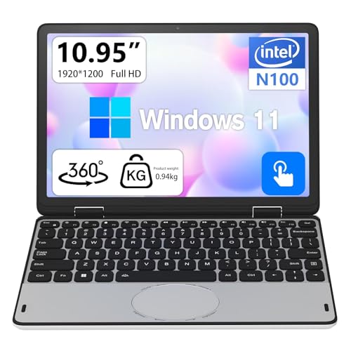 CYMINILMDPC Yoga Laptop 10.5 pollici IPS N100 (4C/4T fino a 3.4GHz,) Touch Screen Max 32G, DDR4 3200MHz, Notebook Ufficio Mini Laptop Tablet Notebook Laptop von CYMINILMDPC