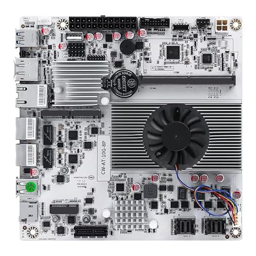 Intel N150 Mini-ITX NAS Mainboard (12. Gen) | 10GbE + 2X 2.5G LAN | DDR5 SO-DIMM 48GB | 2X NVMe & 8X SATA per SFF-8643 | PCIe x4, USB-C, HDMI/DP 4K | Für NAS/Firewall/Homelab-Server von CYMINILMDPC