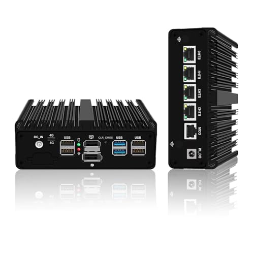 CYMINILMDPC Micro Firewall Appliance,Neue N100 Firewall Computer Soft Router 4x2.5G i226 LAN Industrieller lüfterloser Mini PC VPN Router,Unterstützt pfSense, OPNsense,8GB DDR5 RAM 128GB NVMe CYMINILMDPC Micro Firewall Appliance,Neue N100 Firewall Computer Soft Router 4x2.5G i226 LAN Industrieller lüfterloser Mini PC VPN Router,Unterstützt pfSense, OPNsense,8GB DDR5 RAM 128GB NVMe von CYMINILMDPC