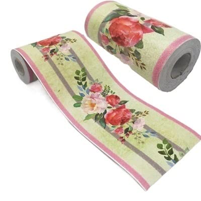 CYMMIYT Bordüre Selbstklebend 10 m selbstklebende dekorative Taillenlinie Kunstaufkleber Wohnzimmer Ecke Sockelleiste Badezimmer wasserdichte Blumen Wandaufkleber(Waist line 11) von CYMMIYT