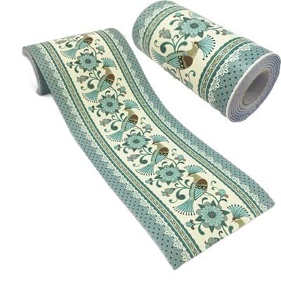 CYMMIYT Bordüre Selbstklebend 10 m selbstklebende dekorative Taillenlinie Kunstaufkleber Wohnzimmer Ecke Sockelleiste Badezimmer wasserdichte Blumen Wandaufkleber(Waist line 15) von CYMMIYT