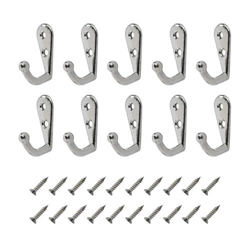 CYMMIYT Kleiderhaken 10PCS Wall Hooks Hangers Door Wall Mounted Coat Hooks With Screws Suction Heavy Load Rack For Kitchen Bathroom Accessories(Silver) von CYMMIYT