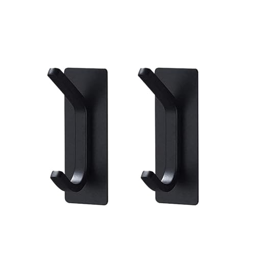 CYMMIYT Kleiderhaken No Drilling Kitchen Bathroom Storage Holder Robe Towel Rack Door key Clothes Coat Bag Hanger Hook Organizer Holder Rack(Black-2pcs) von CYMMIYT