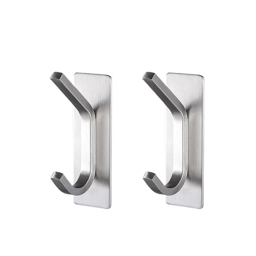 CYMMIYT Kleiderhaken No Drilling Kitchen Bathroom Storage Holder Robe Towel Rack Door key Clothes Coat Bag Hanger Hook Organizer Holder Rack(Sliver-2pcs) von CYMMIYT