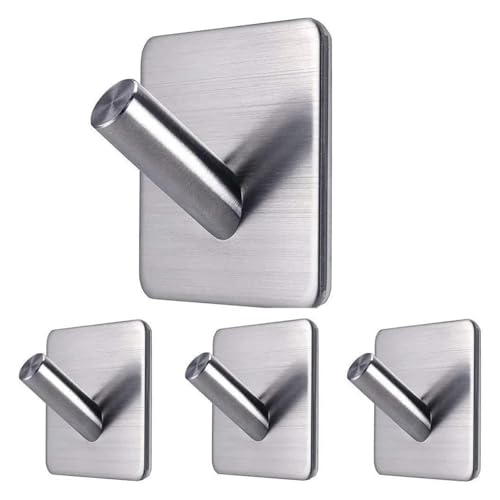 CYMMIYT Kleiderhaken Robe Hook Hooks For Hanging Wall Mounted Hooks Coat Rack Wall Mounted(4 Pack Silver) von CYMMIYT