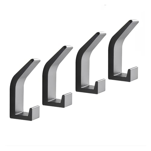 CYMMIYT Kleiderhaken Robe Hook Hooks For Hanging Wall Mounted Hooks Coat Rack Wall Mounted(4PC-BLACK) von CYMMIYT
