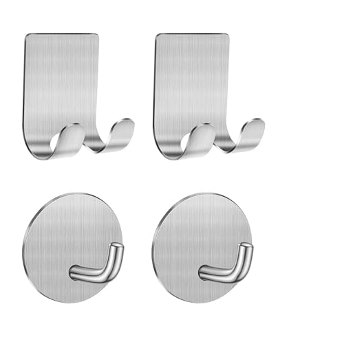 CYMMIYT Kleiderhaken Robe Hook Hooks For Hanging Wall Mounted Hooks Coat Rack Wall Mounted(Silver-4pcs) von CYMMIYT