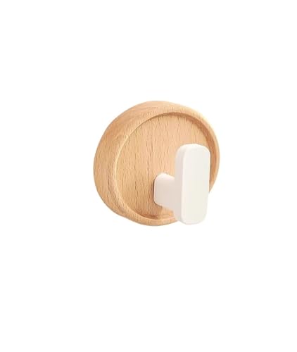 CYMMIYT Kleiderhaken Walnut Wood Coat Rack Hooks Black Wall Hangers for Hanging Keys Clothes Bathroom Robe and Towels and Entryway(White 1) von CYMMIYT