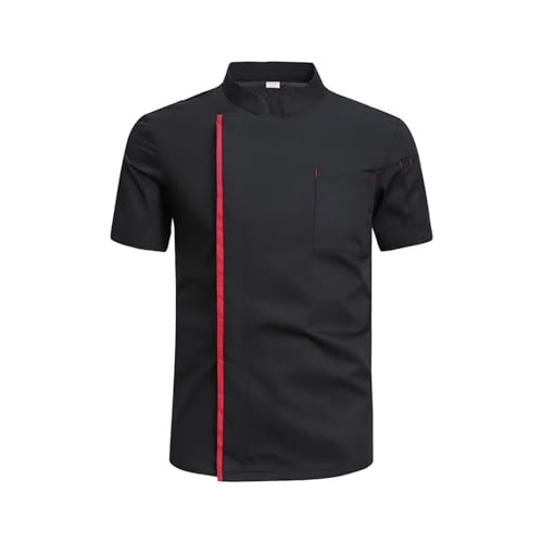 CYMMIYT Koch Jacke Männer Restaurant Küche Kantine Chef Uniform Ärmeln Koch Jacke Kellner Arbeitet Kleidung(Black,XXL) von CYMMIYT