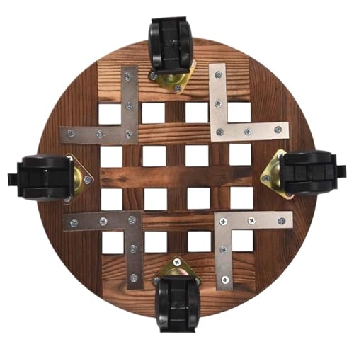 CYMMIYT Pflanzenwagen 25Cm Holz Blumentopf Abnehmbare Tablett Anlage Halter Stand Basis Mit Rädern von CYMMIYT
