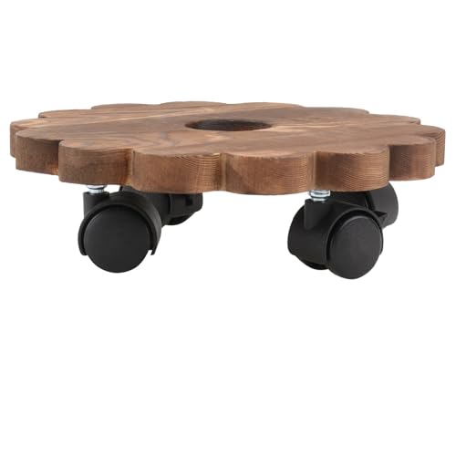 CYMMIYT Pflanzenwagen Massivholz Pflanzer Tablett Trolleys Topf Mover Dolly Blume Mobile Outdoor auf Rädern Runde CYMMIYT Pflanzenwagen Massivholz Pflanzer Tablett Trolleys Topf Mover Dolly Blume Mobile Outdoor auf Rädern Runde von CYMMIYT