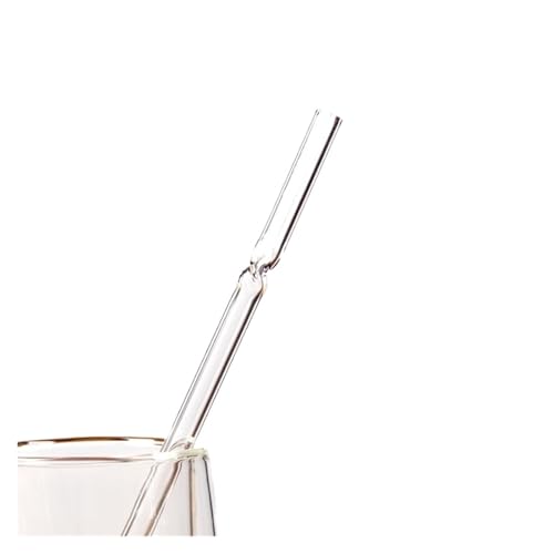 Glasstrohhalme 2 stücke Stroh Rührstab Bunte Glas Gebogene Transparent Getränke Küche Zubehör(Color-1) von CYMMIYT