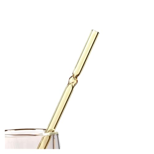 Glasstrohhalme 2 stücke Stroh Rührstab Bunte Glas Gebogene Transparent Getränke Küche Zubehör(Color-3) von CYMMIYT