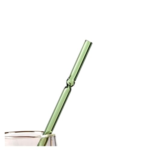 Glasstrohhalme 2 stücke Stroh Rührstab Bunte Glas Gebogene Transparent Getränke Küche Zubehör(Color-4) von CYMMIYT