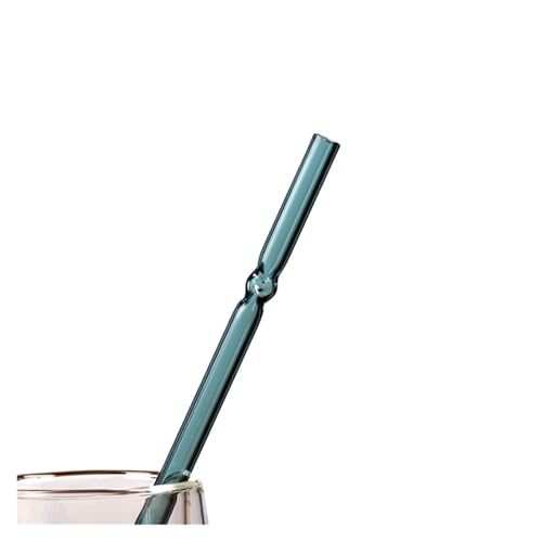 Glasstrohhalme 2 stücke Stroh Rührstab Bunte Glas Gebogene Transparent Getränke Küche Zubehör(Color-5) von CYMMIYT