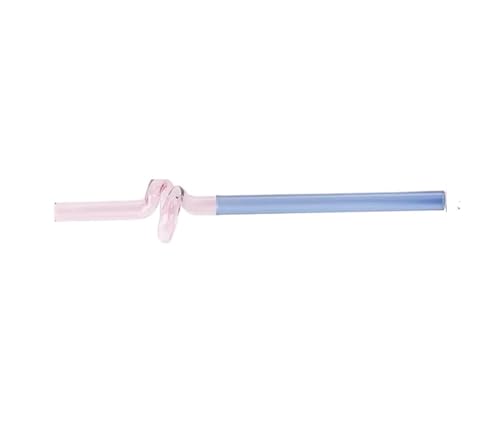 Glasstrohhalme 2Pcs Glas Strohhalme Twist Wiederverwendbare Trinken Milch Tee Langen Stiel(Color1) von CYMMIYT