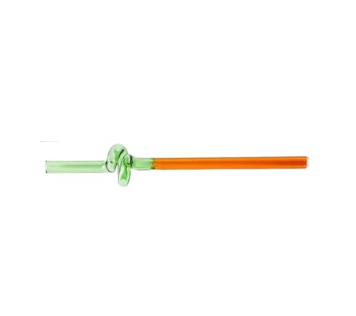 Glasstrohhalme 2Pcs Glas Strohhalme Twist Wiederverwendbare Trinken Milch Tee Langen Stiel(Color4) von CYMMIYT