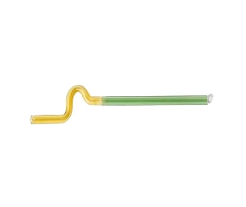 Glasstrohhalme 2Pcs Glas Strohhalme Twist Wiederverwendbare Trinken Milch Tee Langen Stiel(Color6) von CYMMIYT