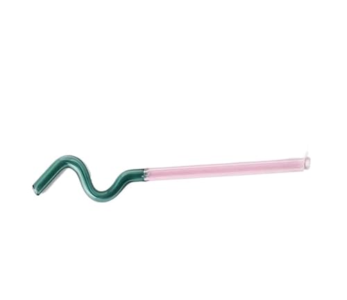 Glasstrohhalme 2Pcs Glas Strohhalme Twist Wiederverwendbare Trinken Milch Tee Langen Stiel(Color7) von CYMMIYT