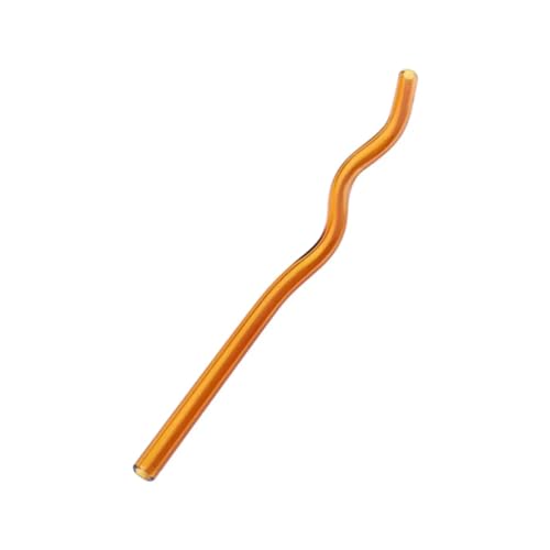 Glasstrohhalme 5 stücke Mehrweg Glas Strohhalme Bunte Klar for Smoothie Milchshakes Tee Saft(Brown) von CYMMIYT