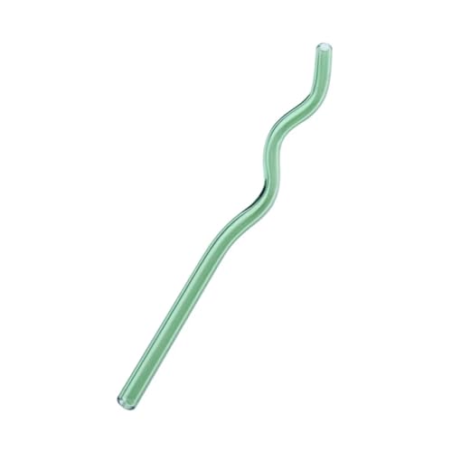 Glasstrohhalme 5 stücke Mehrweg Glas Strohhalme Bunte Klar for Smoothie Milchshakes Tee Saft(Light green) von CYMMIYT