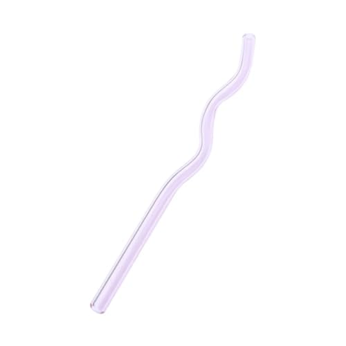 Glasstrohhalme 5 stücke Mehrweg Glas Strohhalme Bunte Klar for Smoothie Milchshakes Tee Saft(Pink) von CYMMIYT