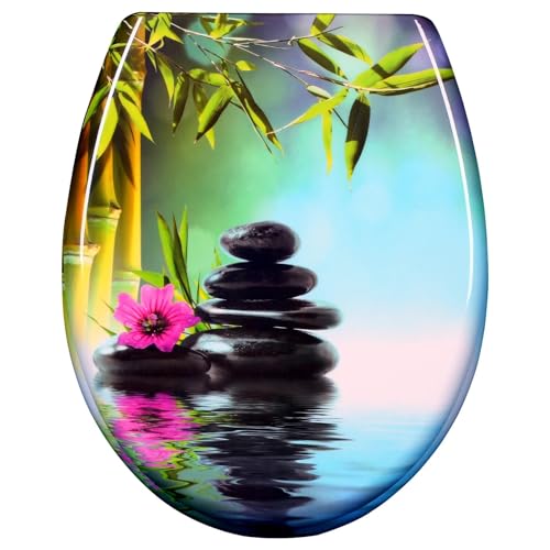 Toilettensitz 1PC WC-Toilettensitzabdeckung Langsam schließender Universal-Toilettendeckel Verdicken Sie den Ersatz U-Typ PP-Platte Toilette for Badezimmerteile(Color04) von CYMMIYT