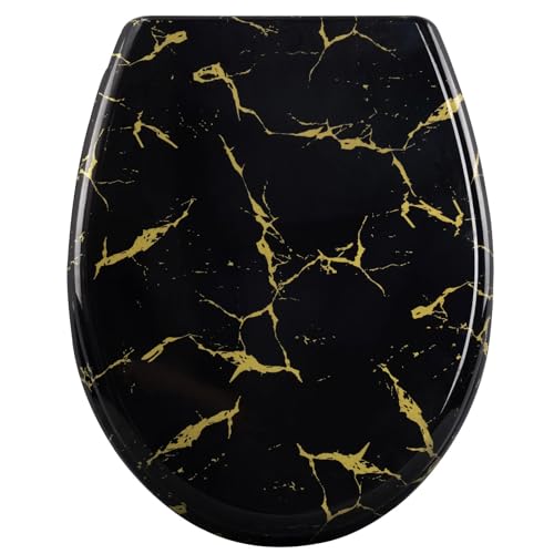 Toilettensitz 1PC WC-Toilettensitzabdeckung Langsam schließender Universal-Toilettendeckel Verdicken Sie den Ersatz U-Typ PP-Platte Toilette for Badezimmerteile(Color08) von CYMMIYT