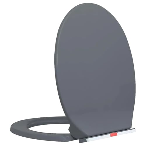 Toilettensitz Grauer ovaler Toilettensitz mit Absenkautomatik und Schnellverschluss – bequem leicht zu reinigen von CYMMIYT