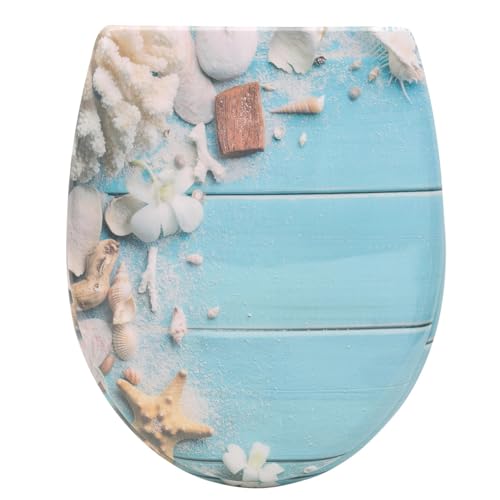 Toilettensitz Ovaler Toilettendeckel Duroplast Toilettensitz Soft-Close Antibakteriell Mit Schnellverschlussfunktion for Badezimmerteile(Color04) von CYMMIYT
