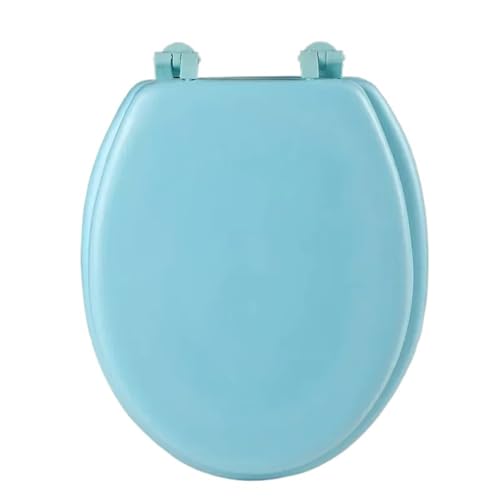 Toilettensitz Runder Toilettensitz mit Absenkautomatik, bequemes Absenkautomatikkissen, Badezimmer-Ersatzbezug, Sitze for Badezimmersitze, Standardtoiletten(Blue UO type) von CYMMIYT
