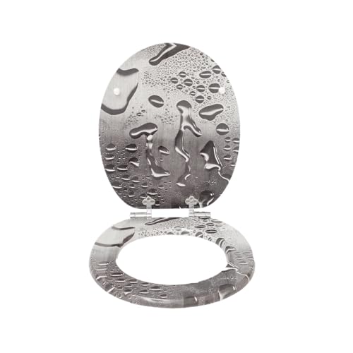 Toilettensitz WC-Sitz mit Absenkautomatik und MDF-Holzkern, mehrfarbige Muster, stilvolles Badezimmer-Essential, 1 Packung(Color06) von CYMMIYT