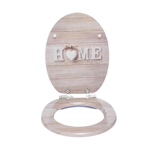 Toilettensitz WC-Sitz mit Absenkautomatik und MDF-Holzkern, mehrfarbige Muster, stilvolles Badezimmer-Essential, 1 Packung(Color08) von CYMMIYT