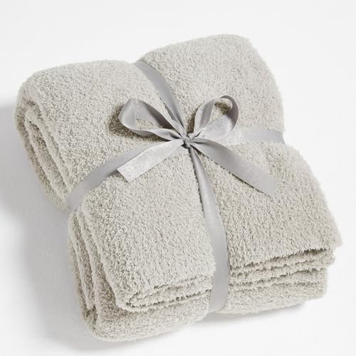 CYMULA Strick-Überwurfdecke für Couch, hellgrau – superweicher, Leichter Plüsch, flauschig, warm, gemütlich, Decken und Überwürfe für Schlafsofa, 127 x 152,4 cm CYMULA Strick-Überwurfdecke für Couch, hellgrau – superweicher, Leichter Plüsch, flauschig, warm, gemütlich, Decken und Überwürfe für Schlafsofa, 127 x 152,4 cm von CYMULA