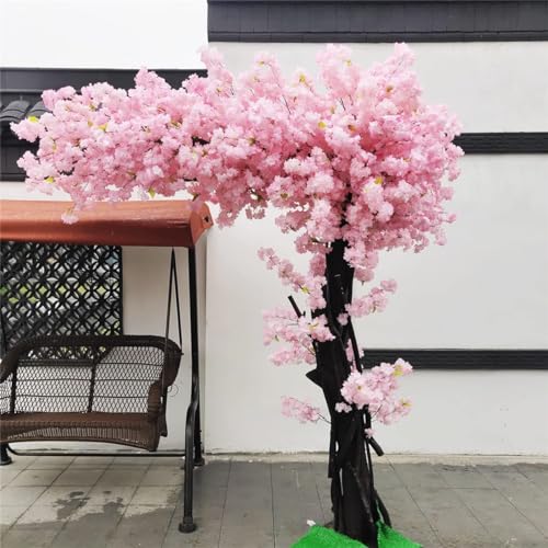 CYMYYDS Künstlicher rosa Kirschblütenbaum, handgefertigte künstliche Sakura-Seidenblumendekoration, Wunschbaum, atemberaubende künstliche Blumensimulation für den Garten,1.8x1m/5.9x3.2ft von CYMYYDS