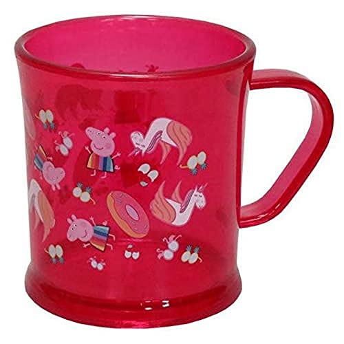 CYPBRANDS Peppa Pig-Tasse, transparent, rot, Geschirr, kreatives Frühstücksglas für Kinder, offizielles Produkt (CyP Brands) von CYPBRANDS