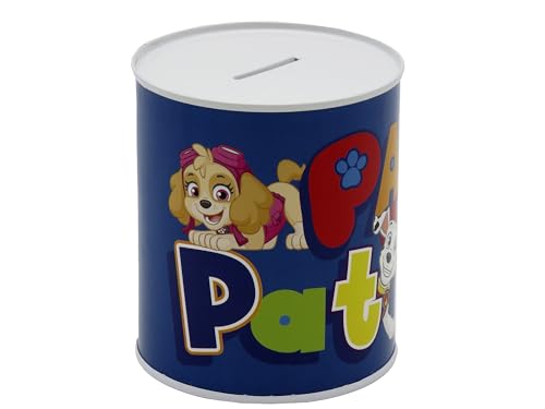 CyP Brands Paw Patrol Spardose, Becher, versiegelte Thermoskanne, Spardose, Münzen und Geldscheine, Mehrfarbig, offizielles Produkt von CYPBRANDS