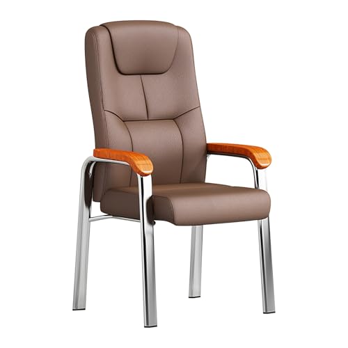 CYQQRDZSW Bequemer Bürostuhle, Computer-Schreibtischstuhl, Lesesessel, Leder-bürosessel, Ergonomischer Stuhl für Schulungsraum, Empfangsraum/Konferenzraum(Brown) von CYQQRDZSW