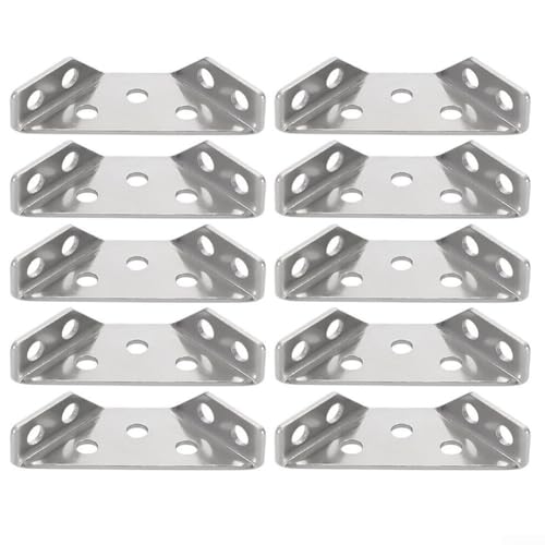 10 x Edelstahl-Eckwinkel für Möbelstütze, perfekt für Regale und Schränke von CYRENT